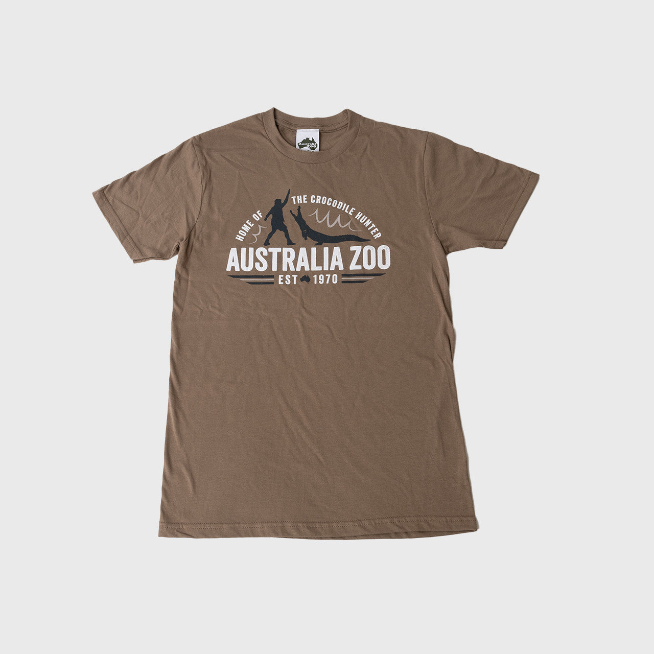 Retro Crocodile Hunter Brown Tshirt