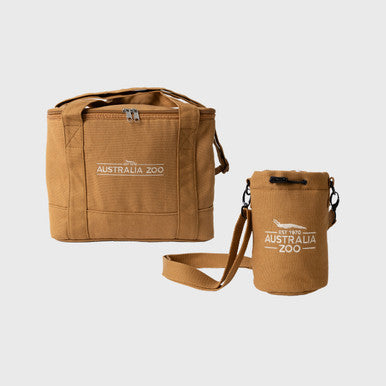 Bottle Holder & Cooler Bag Bundle Pack - Tan