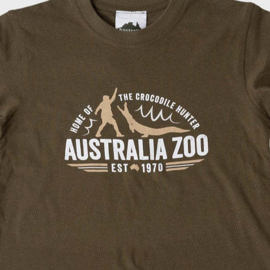 Retro Crocodile Hunter Olive Tshirt