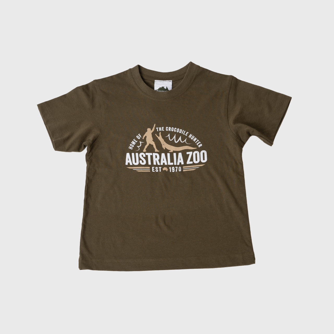 Retro Crocodile Hunter Olive Tshirt
