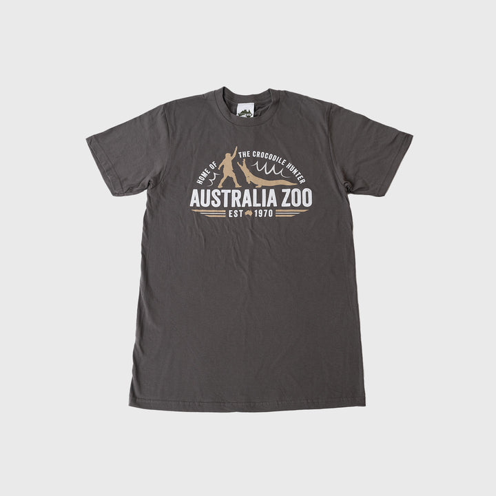 Retro Crocodile Hunter Charcoal Tshirt
