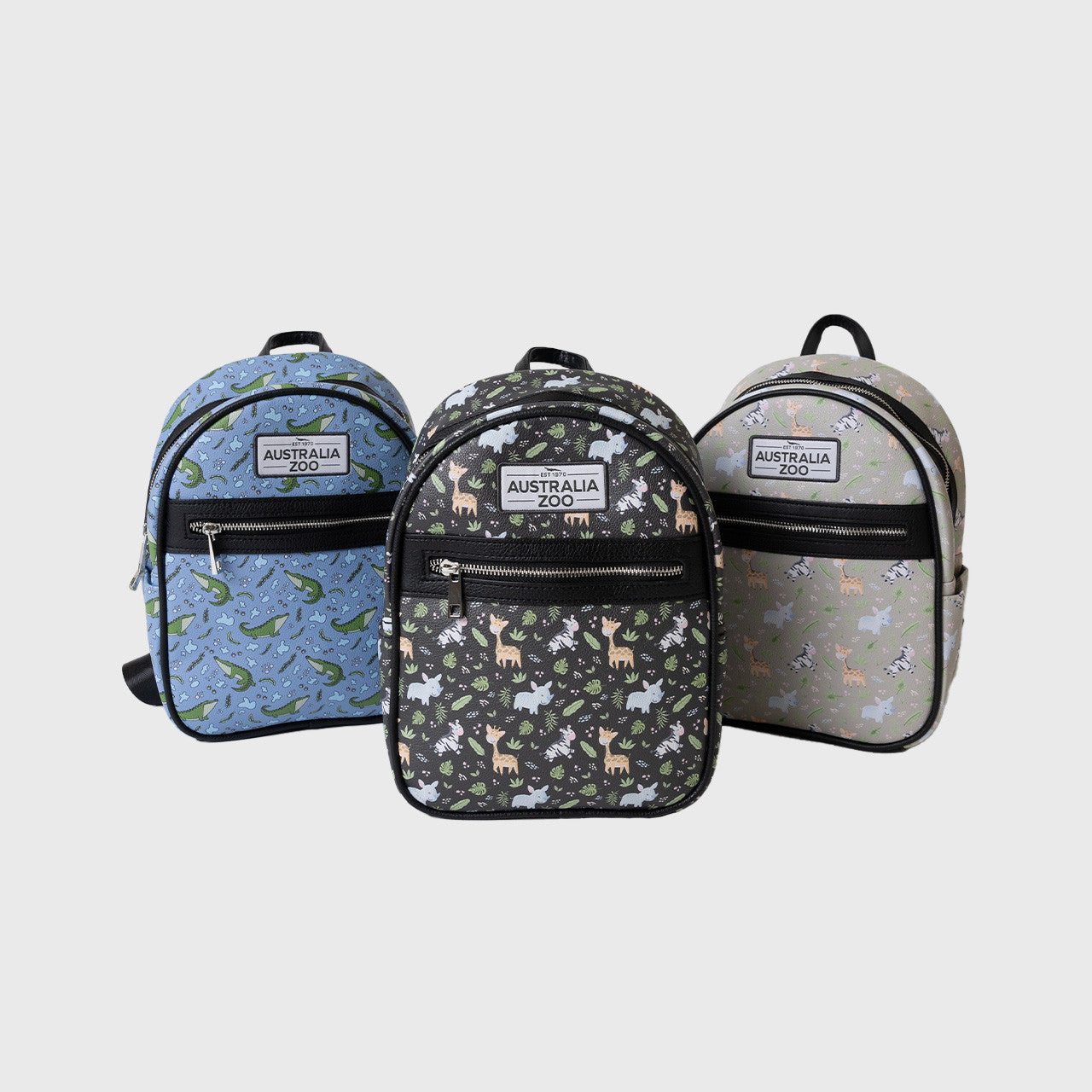 Crocodile Blue Vinyl Backpack