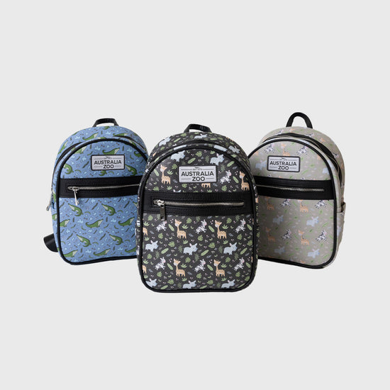 Crocodile Blue Vinyl Backpack