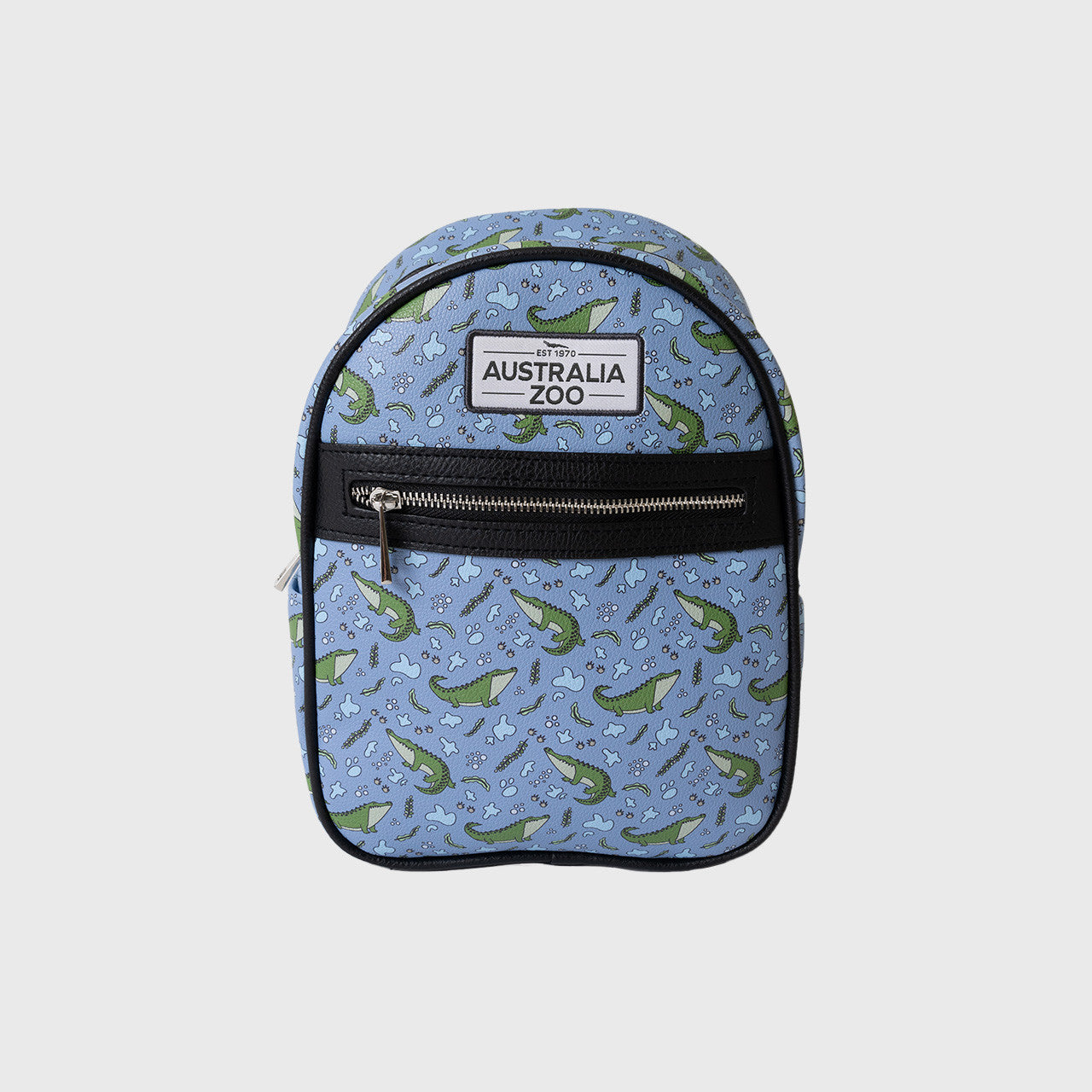 Crocodile Blue Vinyl Backpack