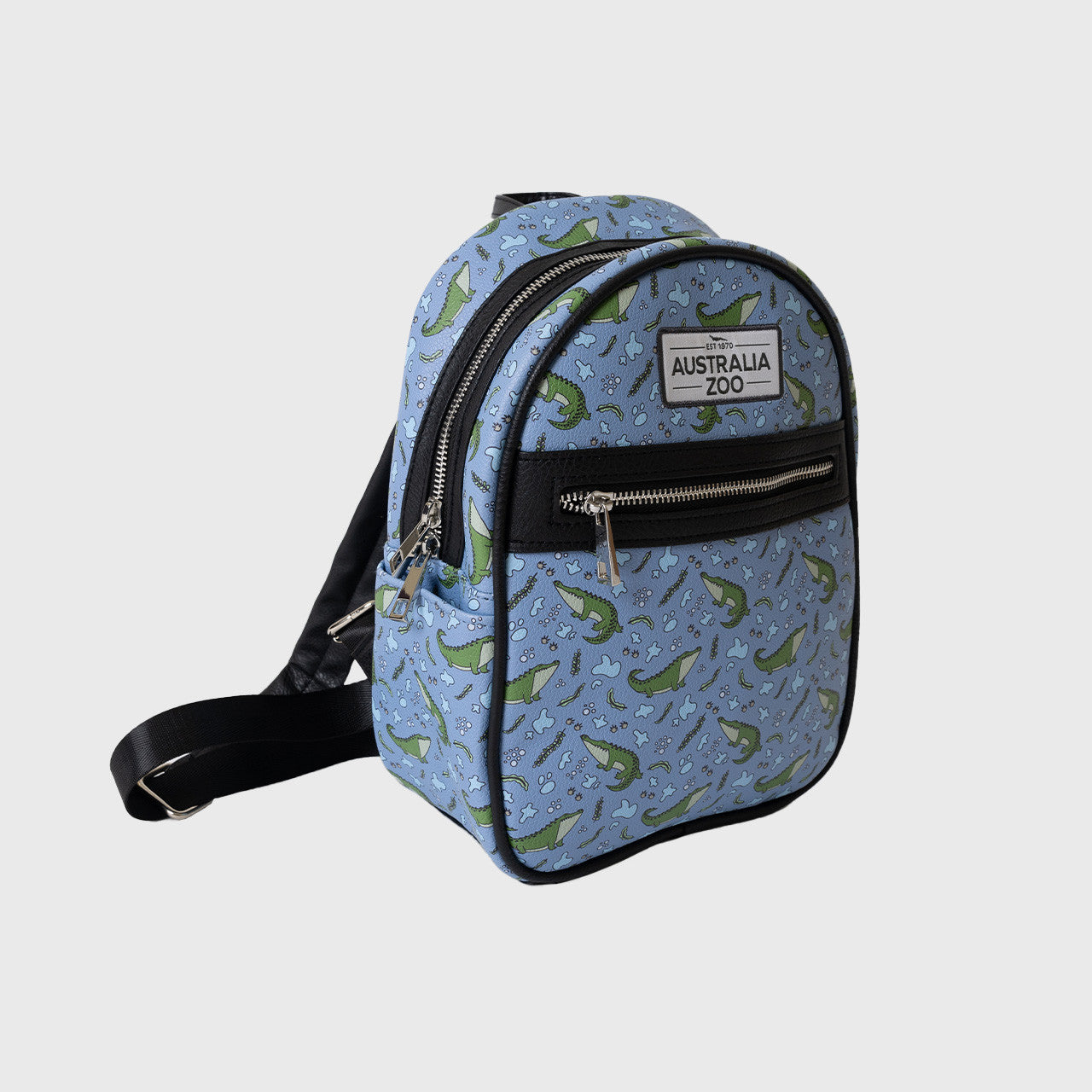 Crocodile Blue Vinyl Backpack