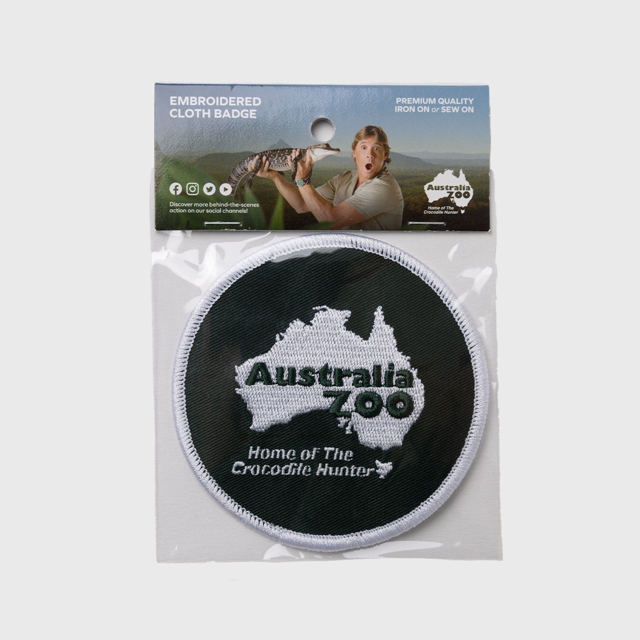 Australia Zoo Round White Cloth Patch