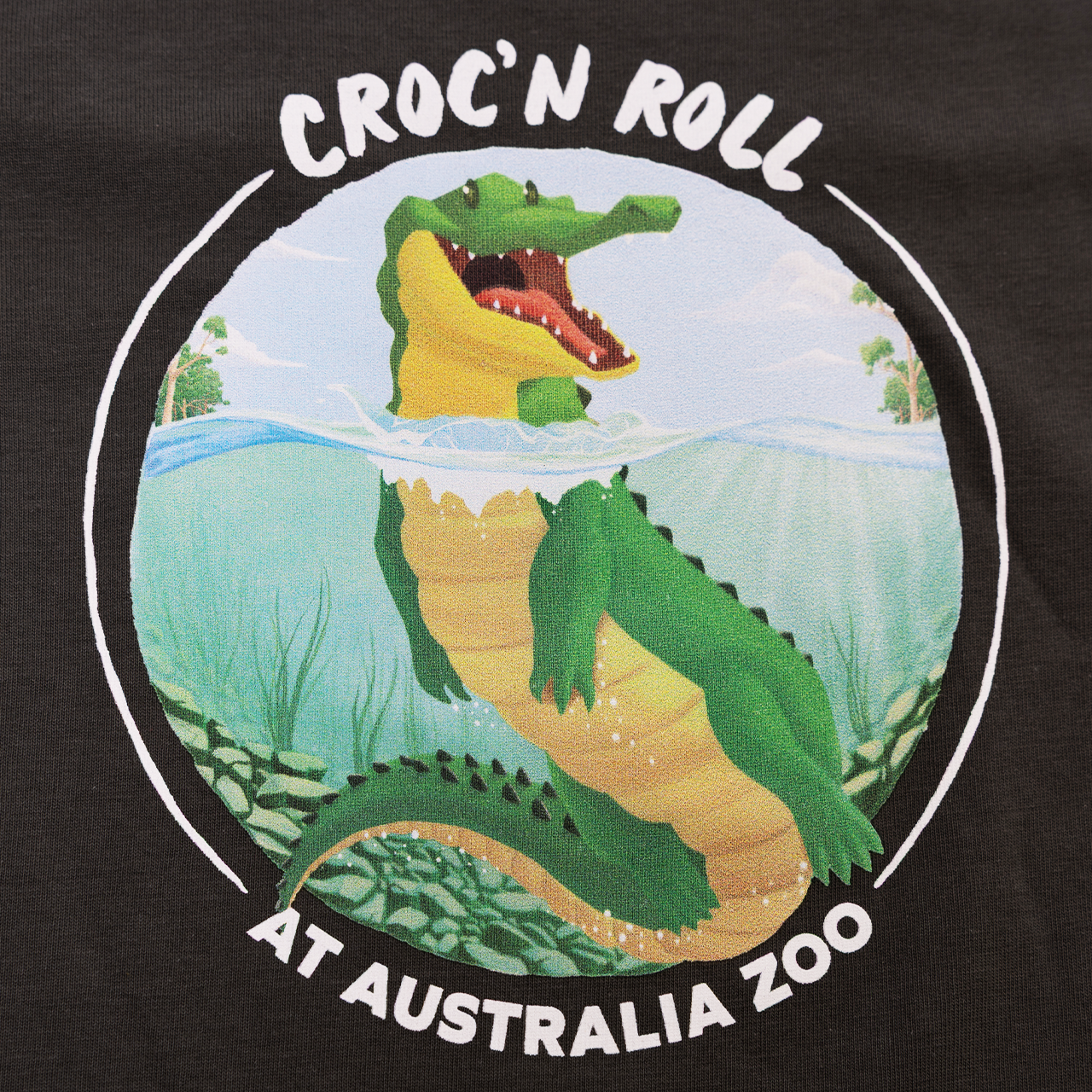 Croc n Roll Charcoal Tshirt