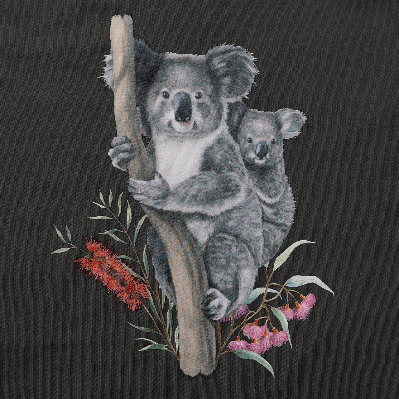 Cute Koala Charcoal Tshirt