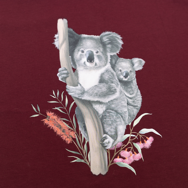 Cute Koala Burgundy Tshirt