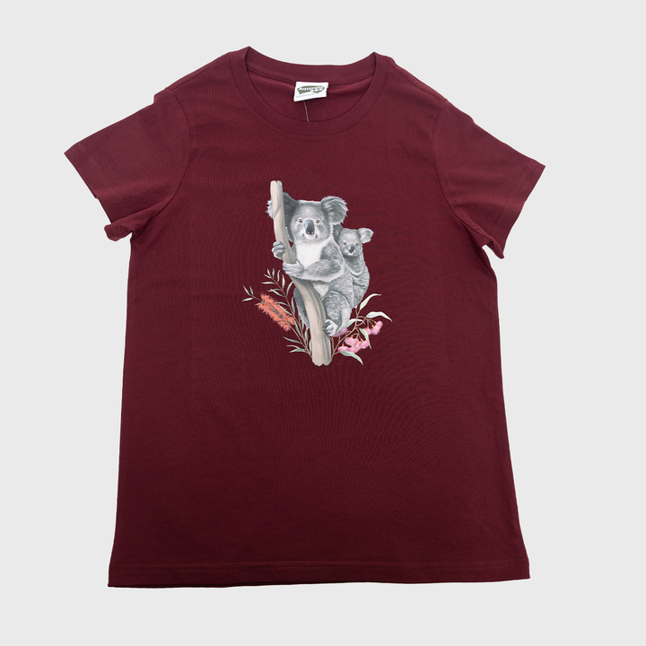 Cute Koala Burgundy Tshirt