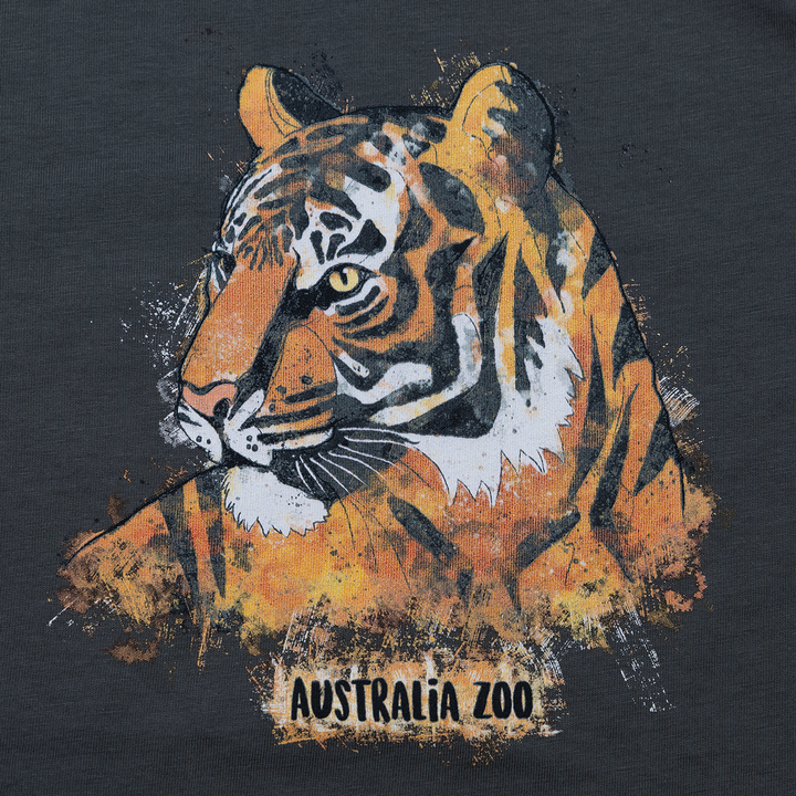 Artistic Tiger Charcoal Tshirt