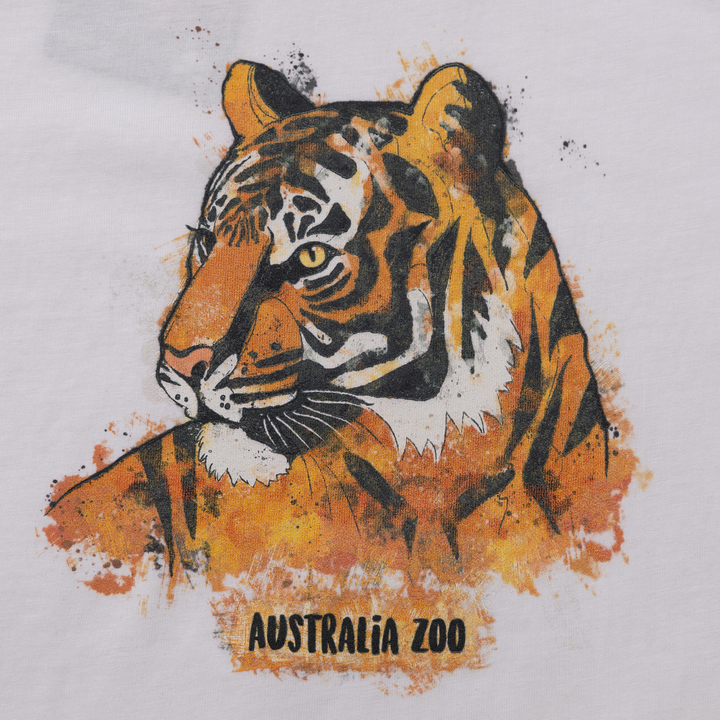 Artistic Tiger White Tshirt