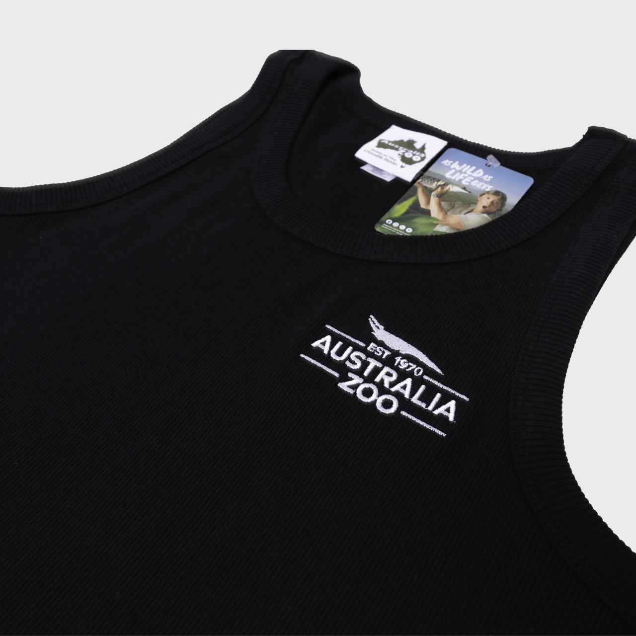Established 1970 Black Rib Singlet