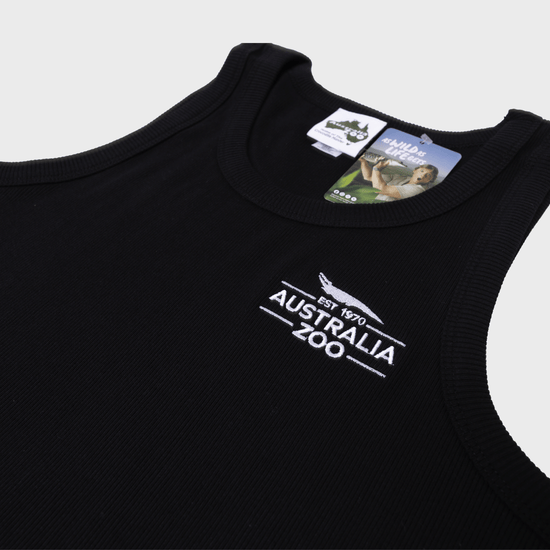 Established 1970 Black Rib Singlet