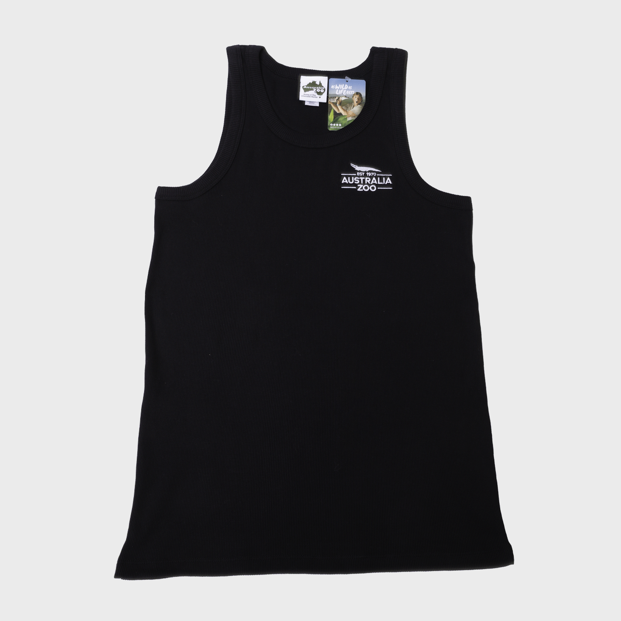 Established 1970 Black Rib Singlet