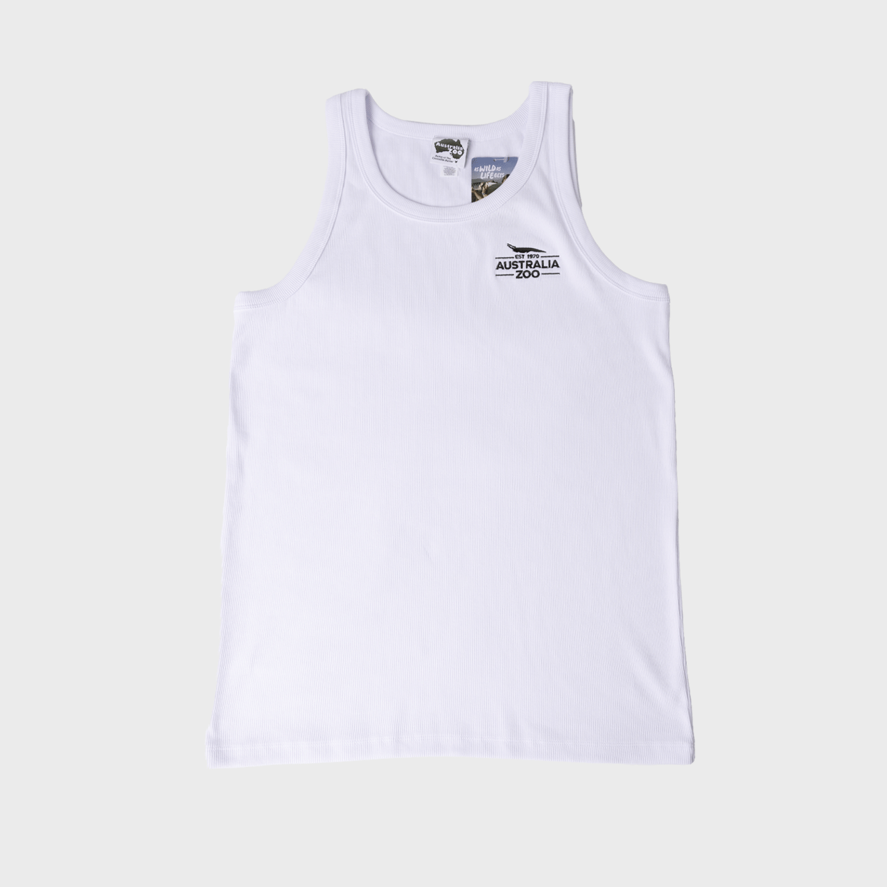 Established 1970 White Rib Singlet