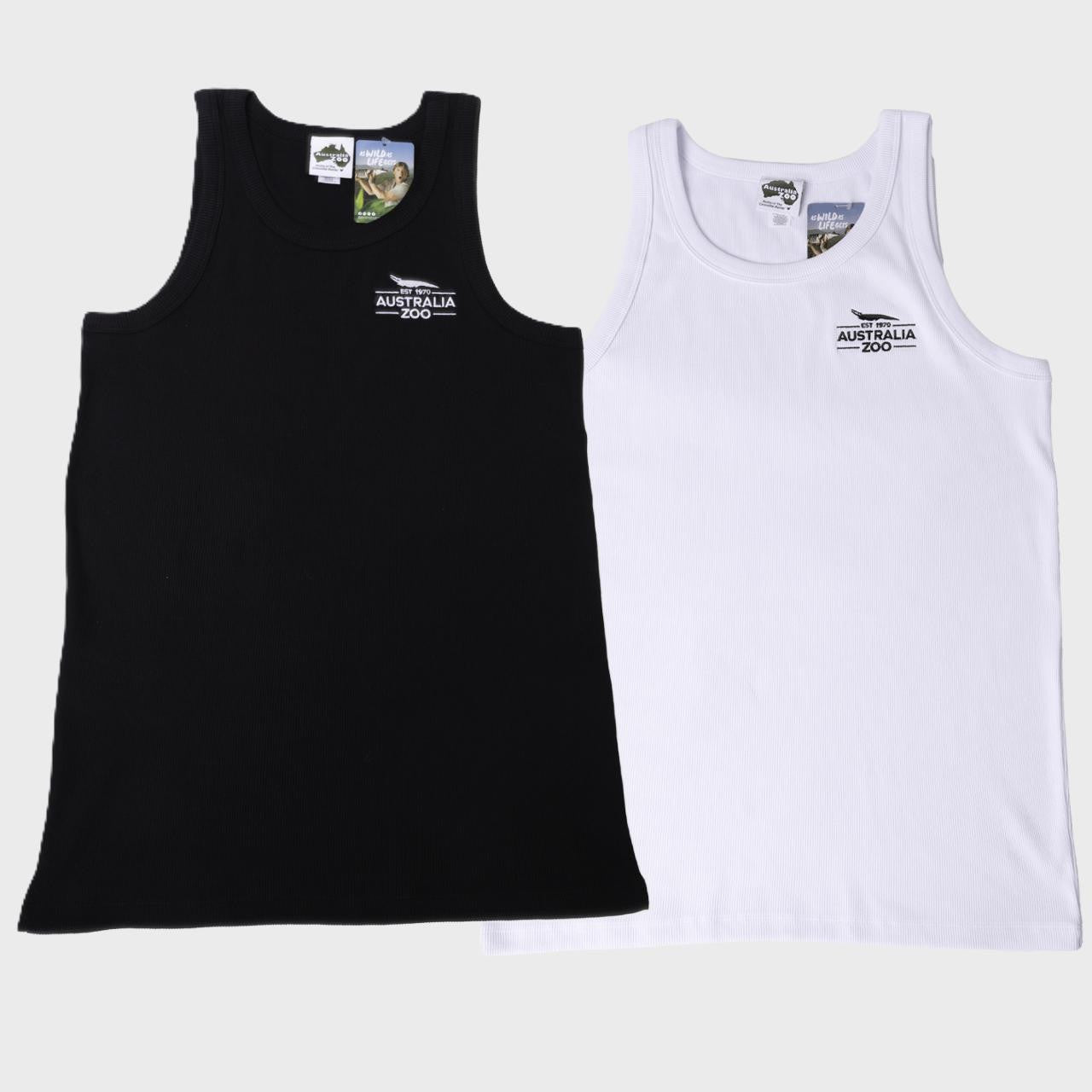 Established 1970 Black Rib Singlet