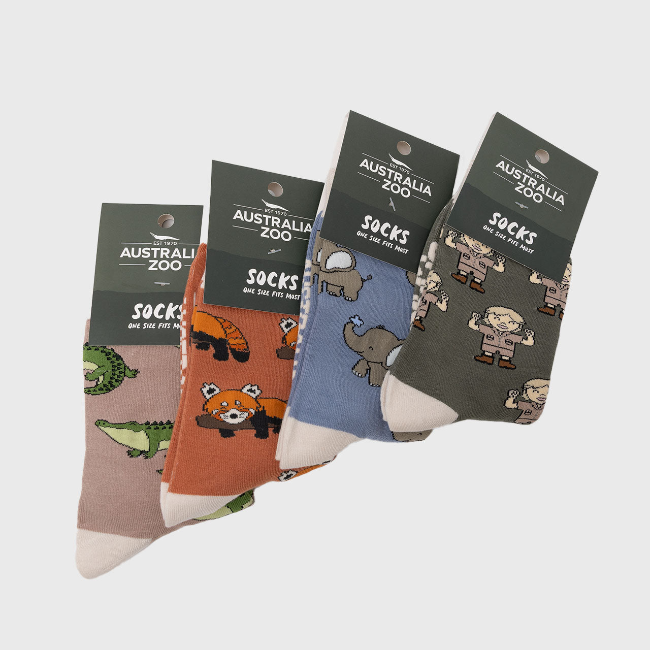 Elephant Australia Zoo Socks Blue