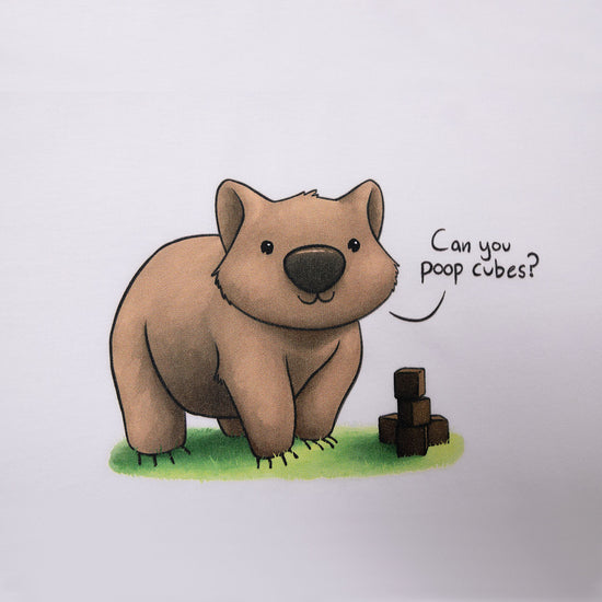 Wombat Poop Cubes White Tshirt