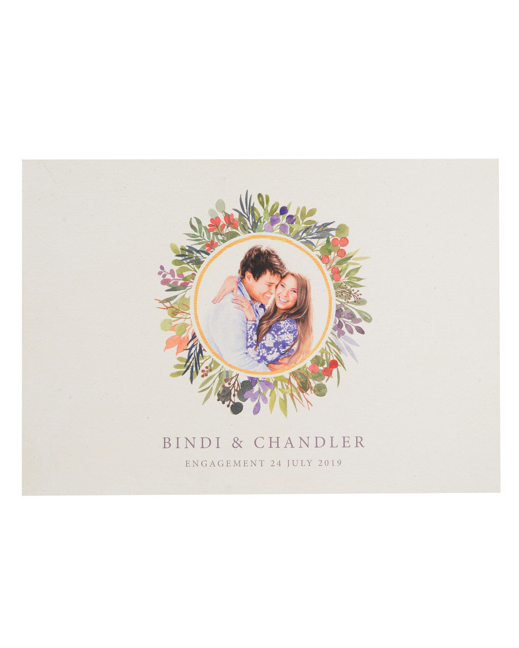 Postcard Celebrating Bindi & Chandler Engagement