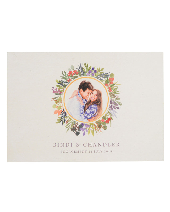 Postcard Celebrating Bindi & Chandler Engagement