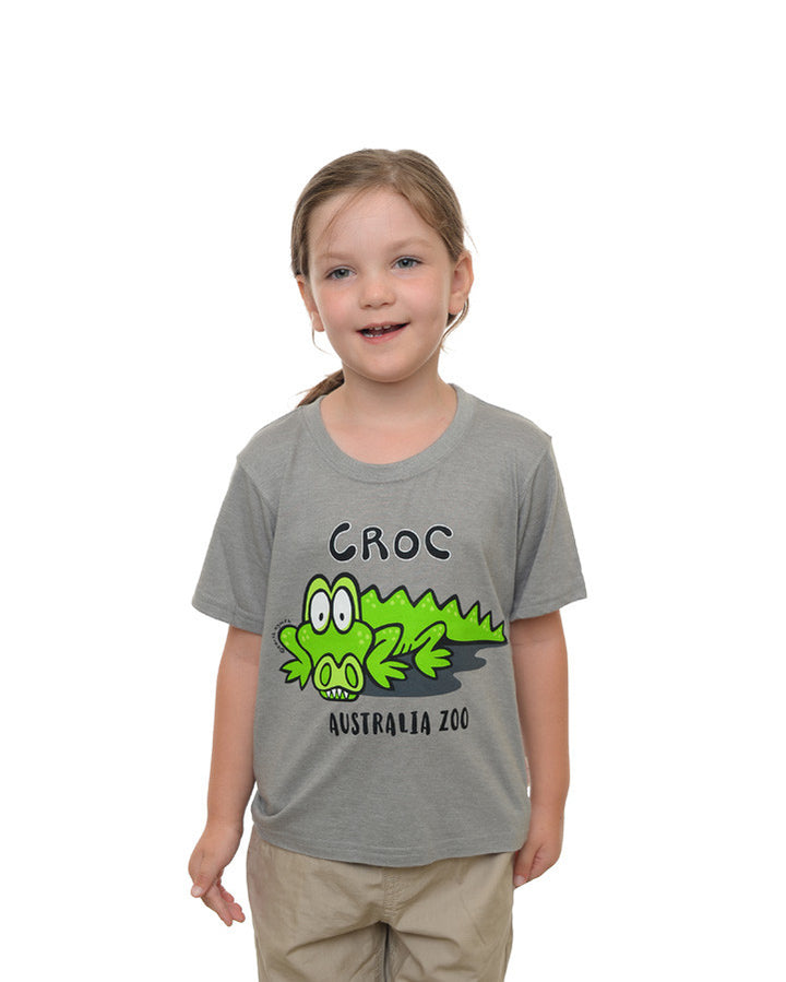 Big Eye Croc T-Shirt Grey Kids