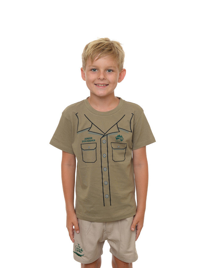 Junior Zoo Keeper T-Shirt Khaki Kids