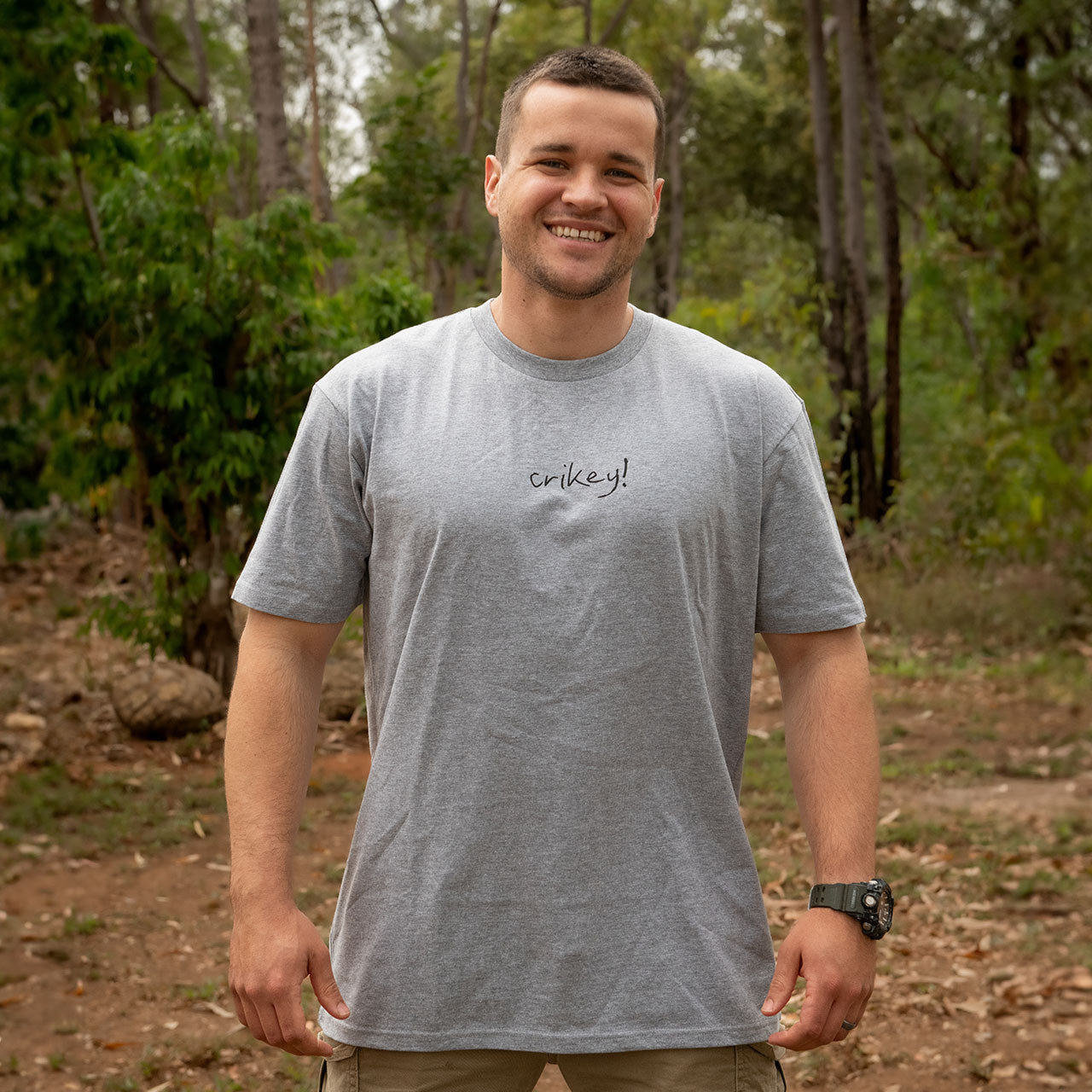 Crikey Grey Marle Tshirt