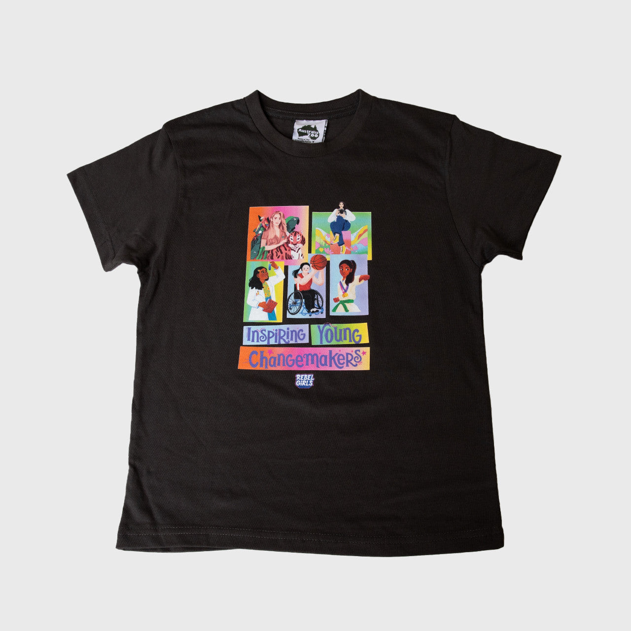Changemakers Rebel Girls Charcoal Tshirt