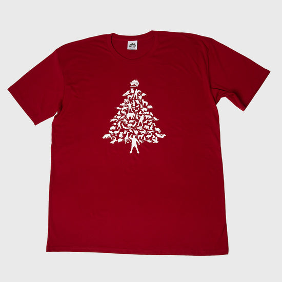 Steve Christmas Tree Red Tshirt