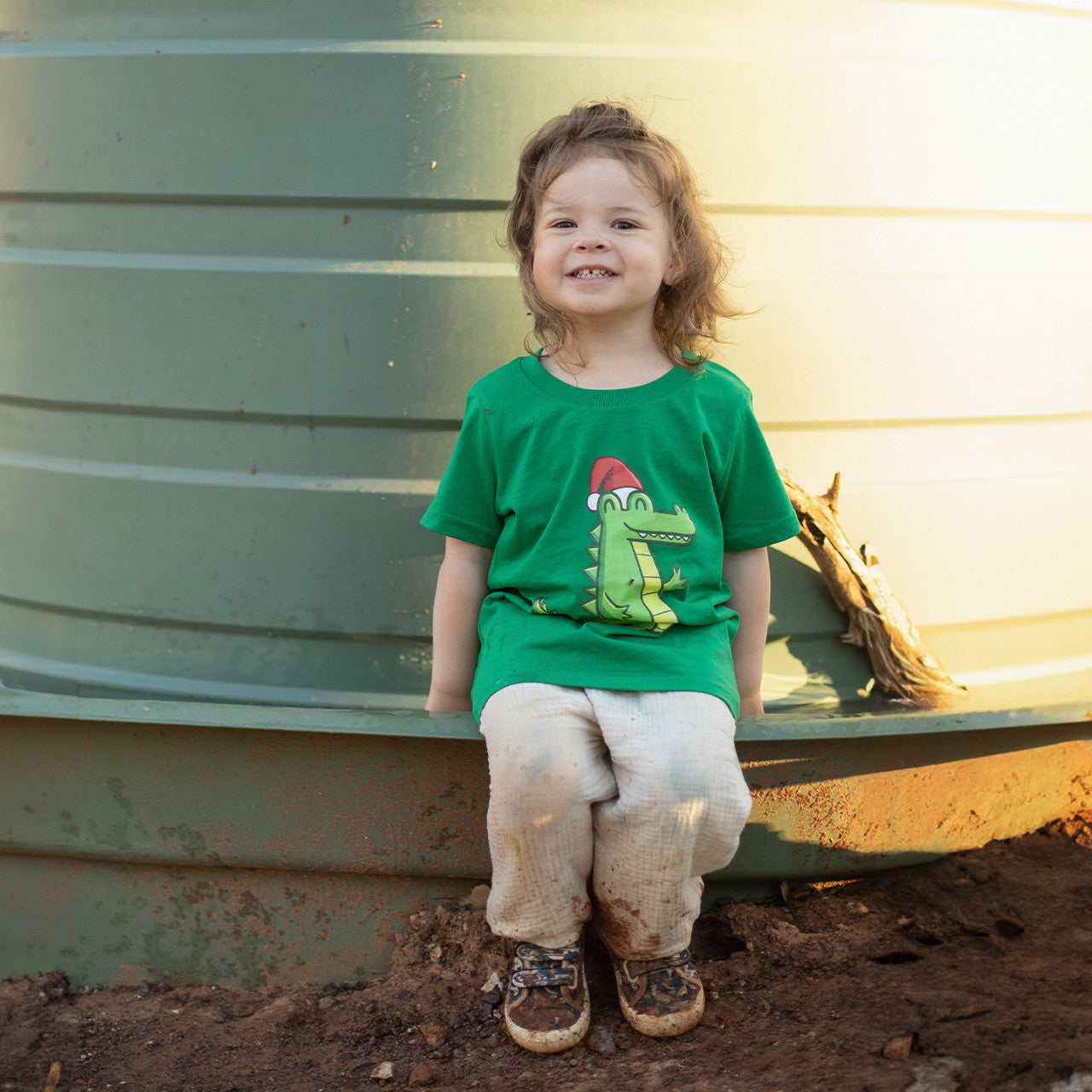 Santa Croc Child Green Tshirt