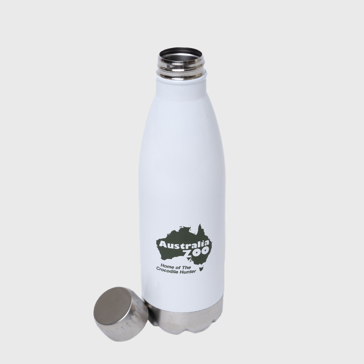 Australia Zoo Logo White Screw Top Water Bottle
