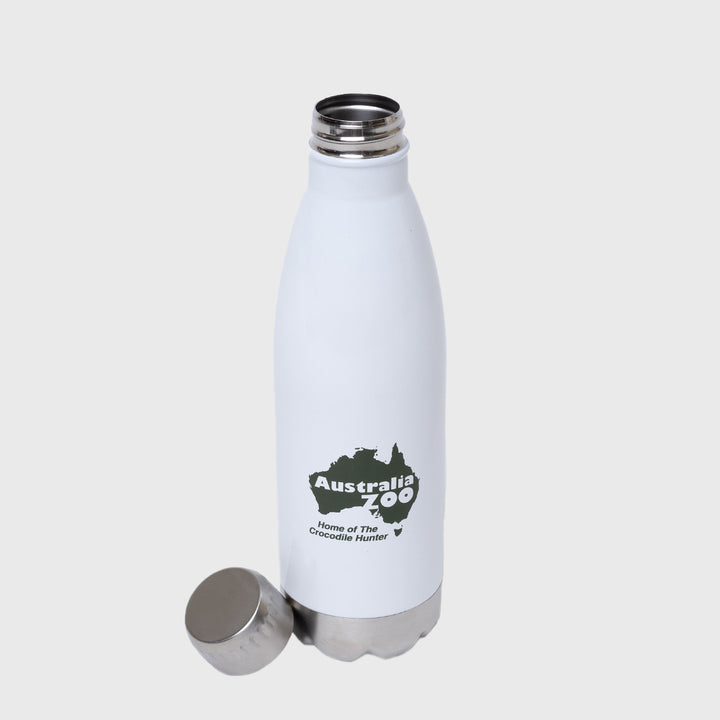 Australia Zoo Logo White Screw Top Water Bottle