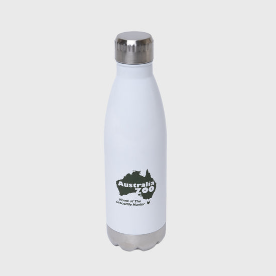Australia Zoo Logo White Screw Top Water Bottle