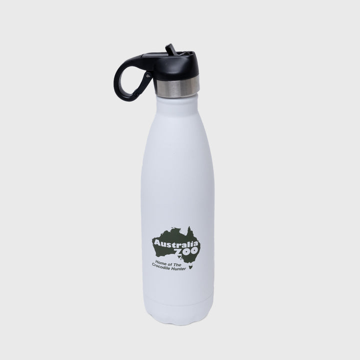 Australia Zoo Logo White Flip Top Water Bottle
