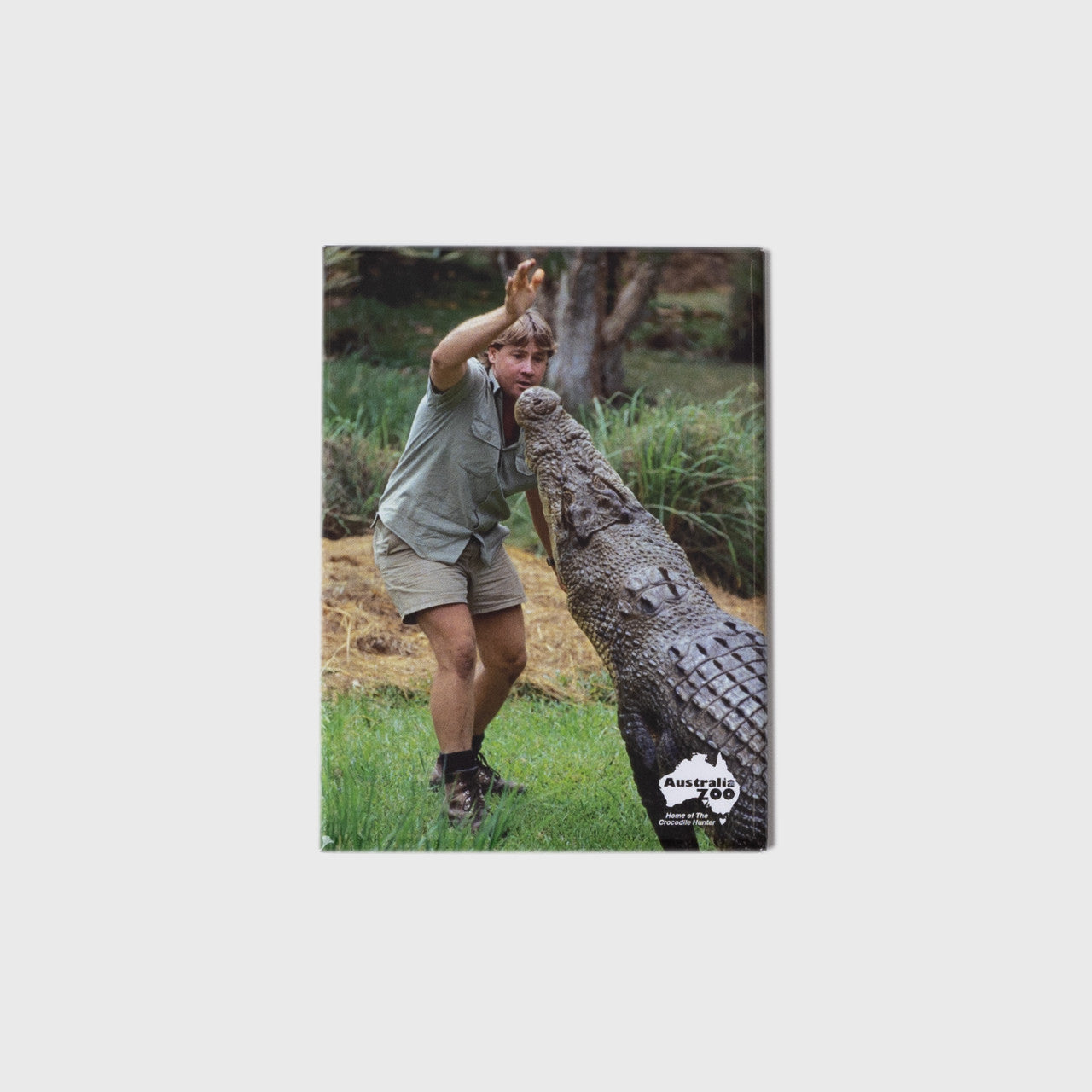 Steve Feeding Crocodile Large Portrait Magnet