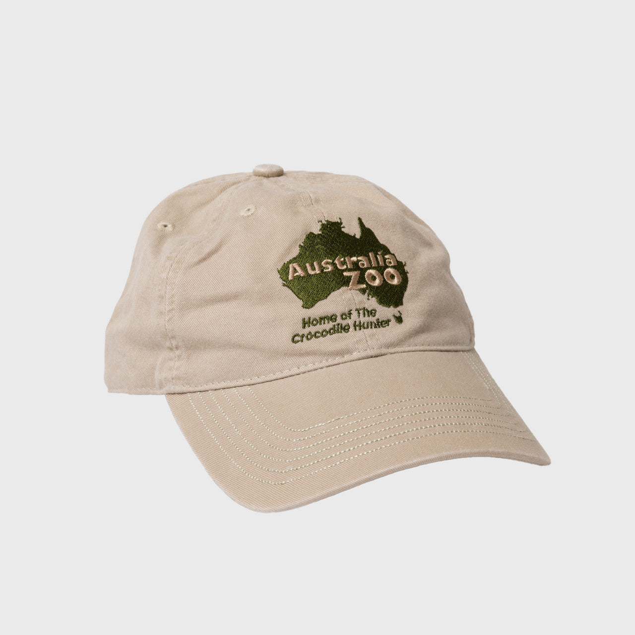 Australia Zoo Map Embroidered Khaki Cap