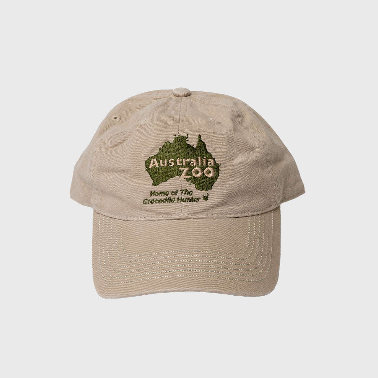 Australia Zoo Map Embroidered Khaki Cap