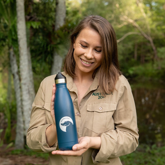 Crocodile Blue Flip Top Water Bottle