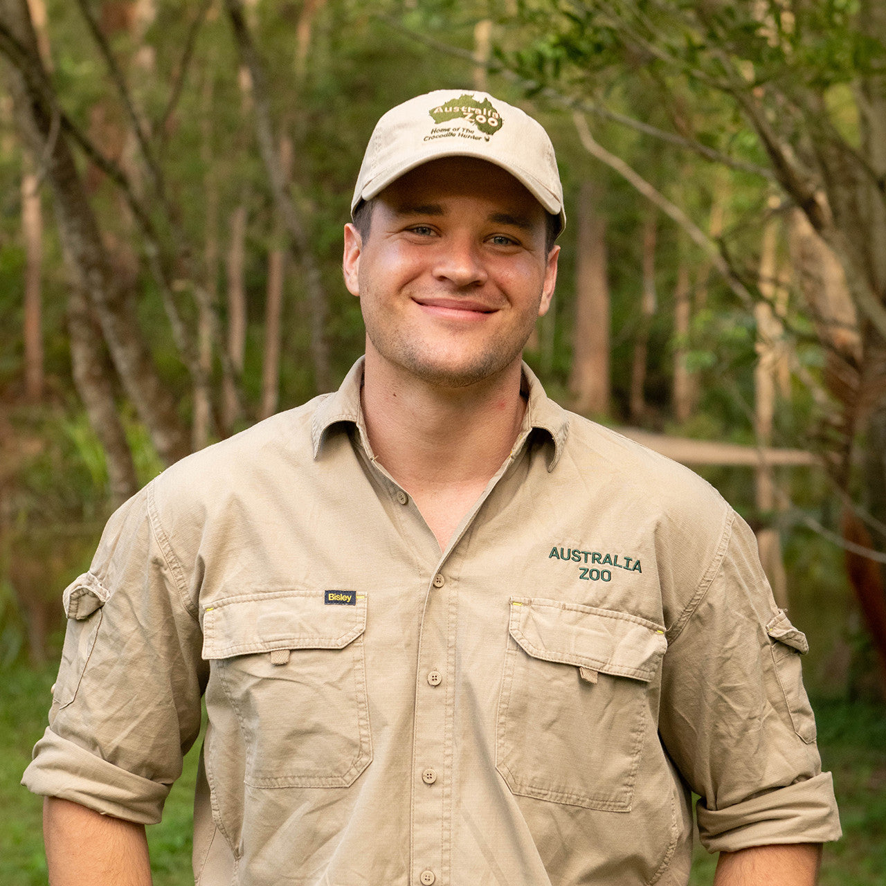 Australia Zoo Map Embroidered Khaki Cap