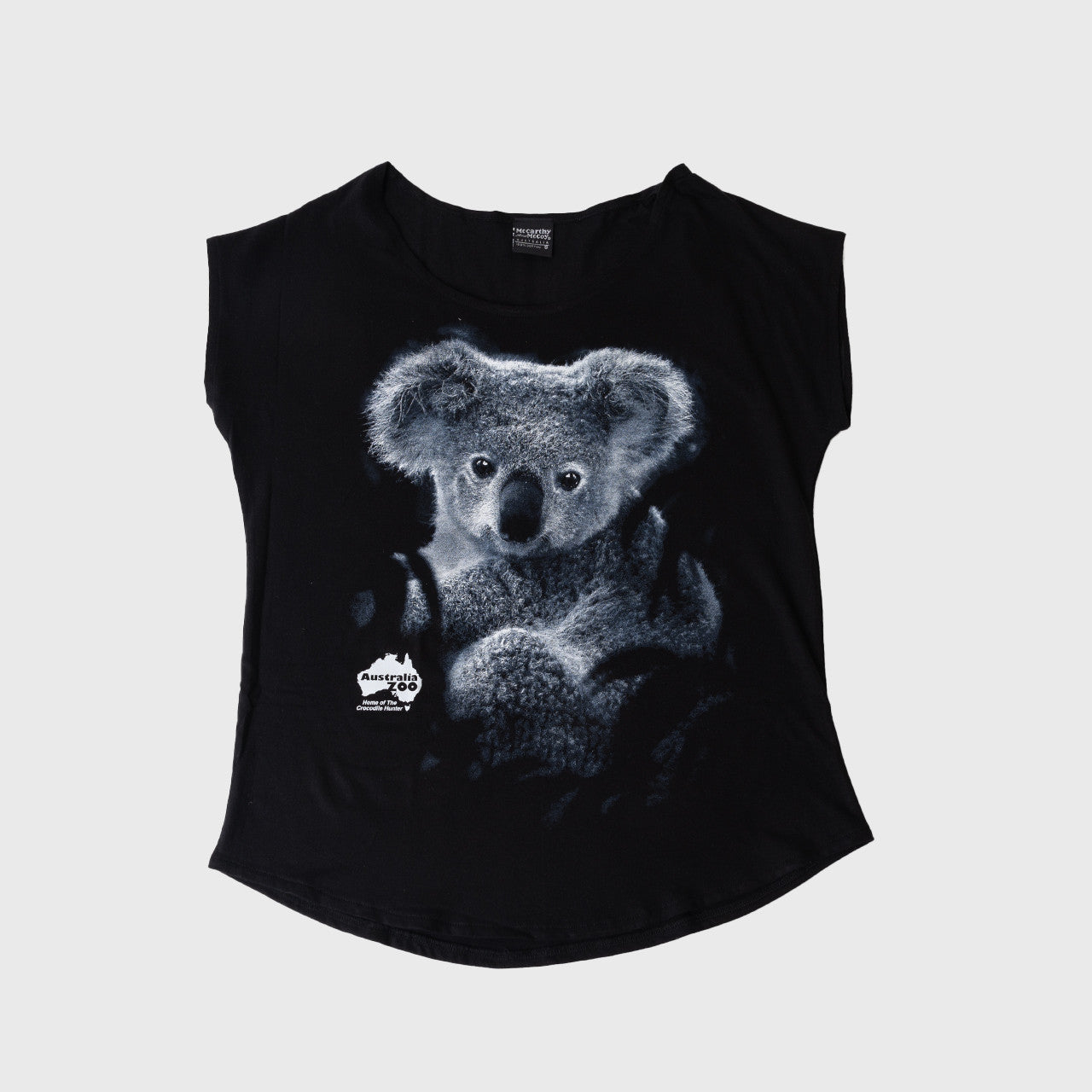 Koala Scoop-neck Black Tshirt