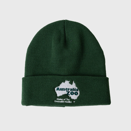 Australia Zoo Map Green Beanie