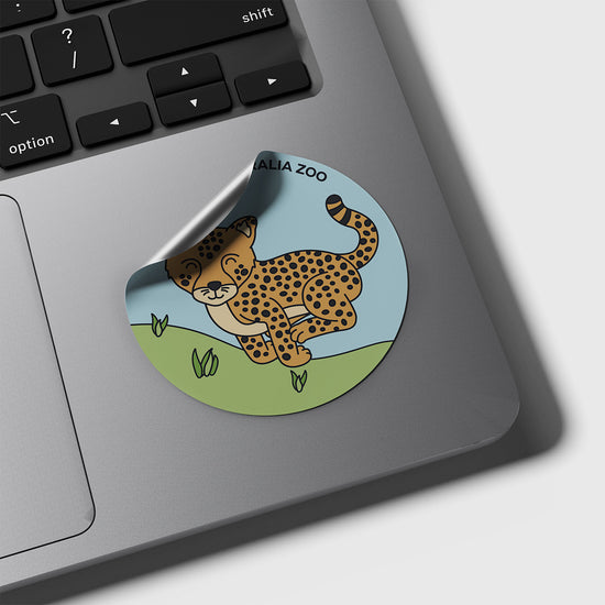 Cheetah Round Sticker