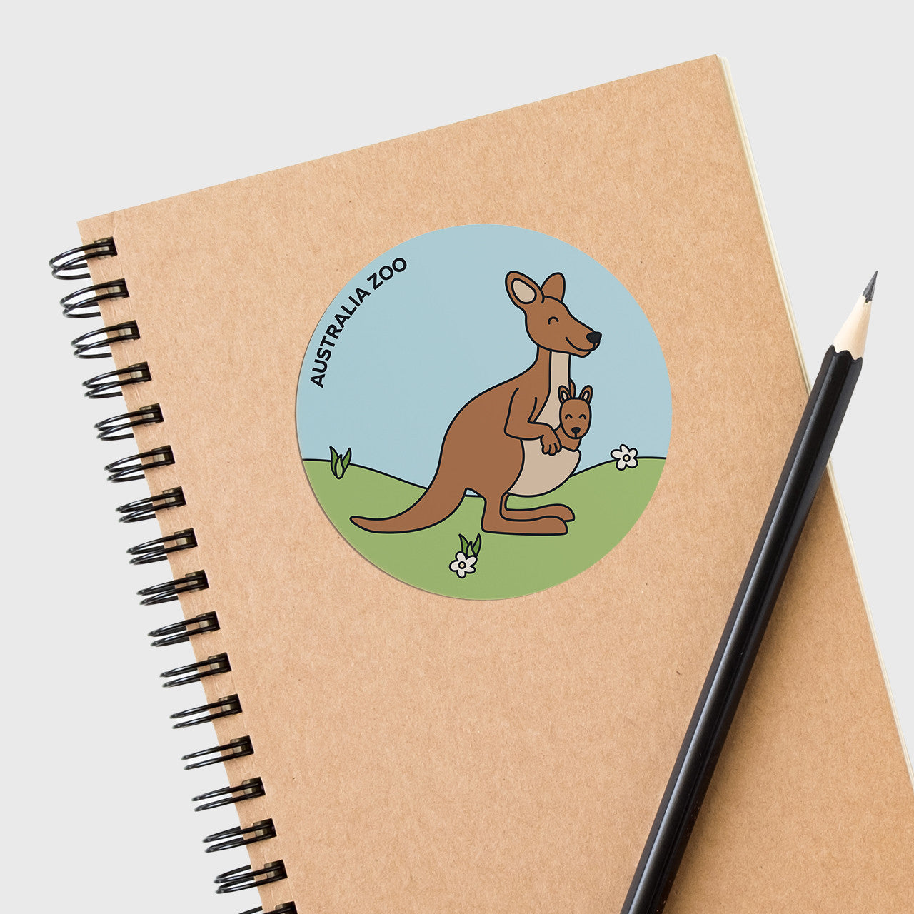 Kangaroo Round Sticker