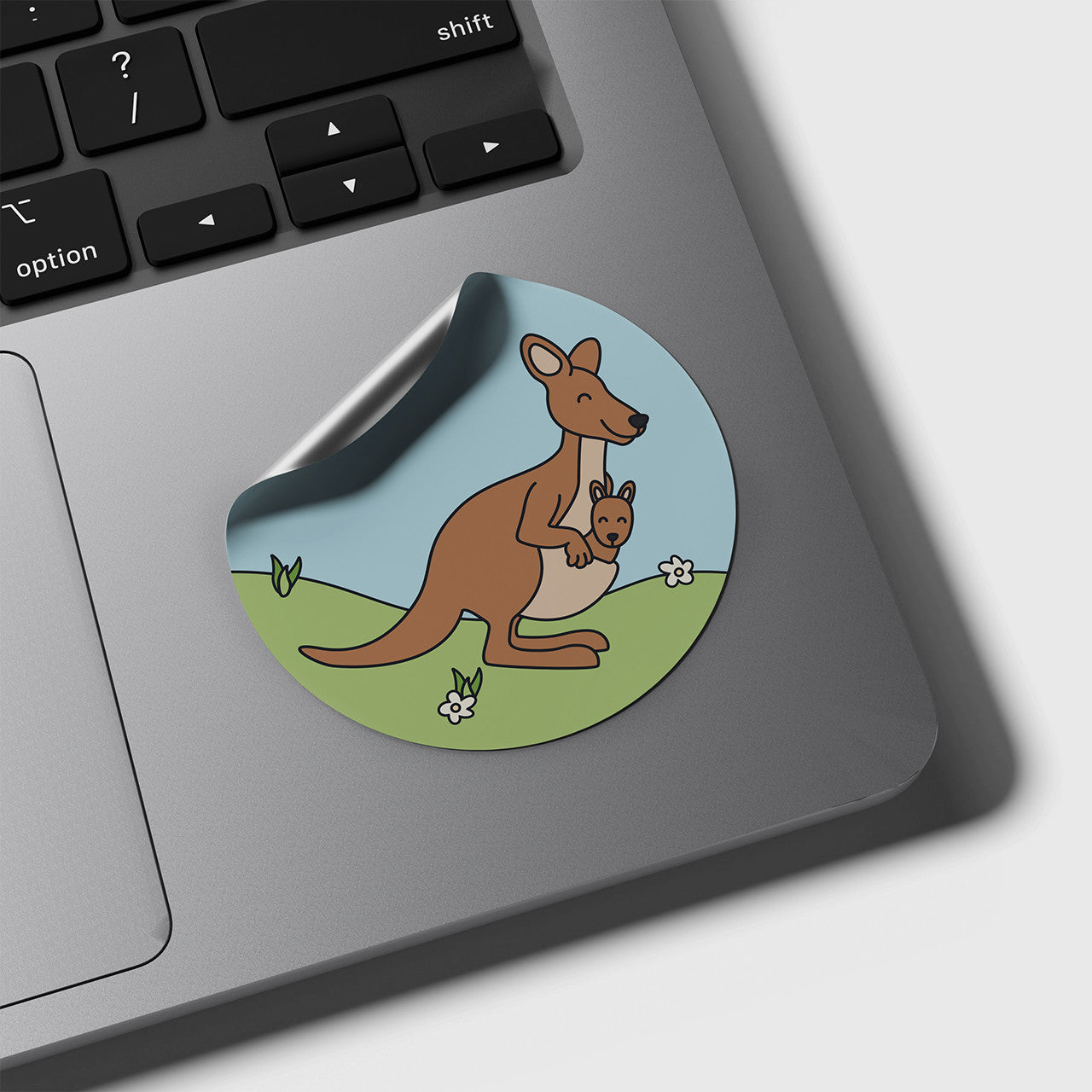 Kangaroo Round Sticker
