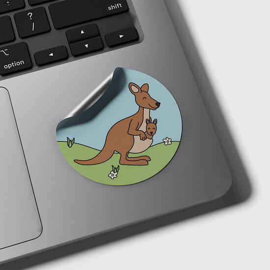 Kangaroo Round Sticker