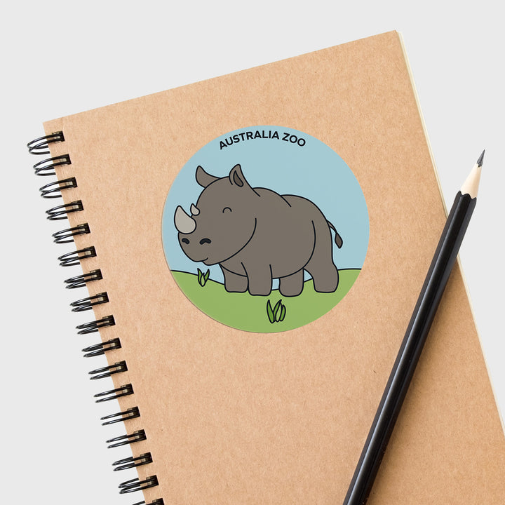Rhino Round Sticker