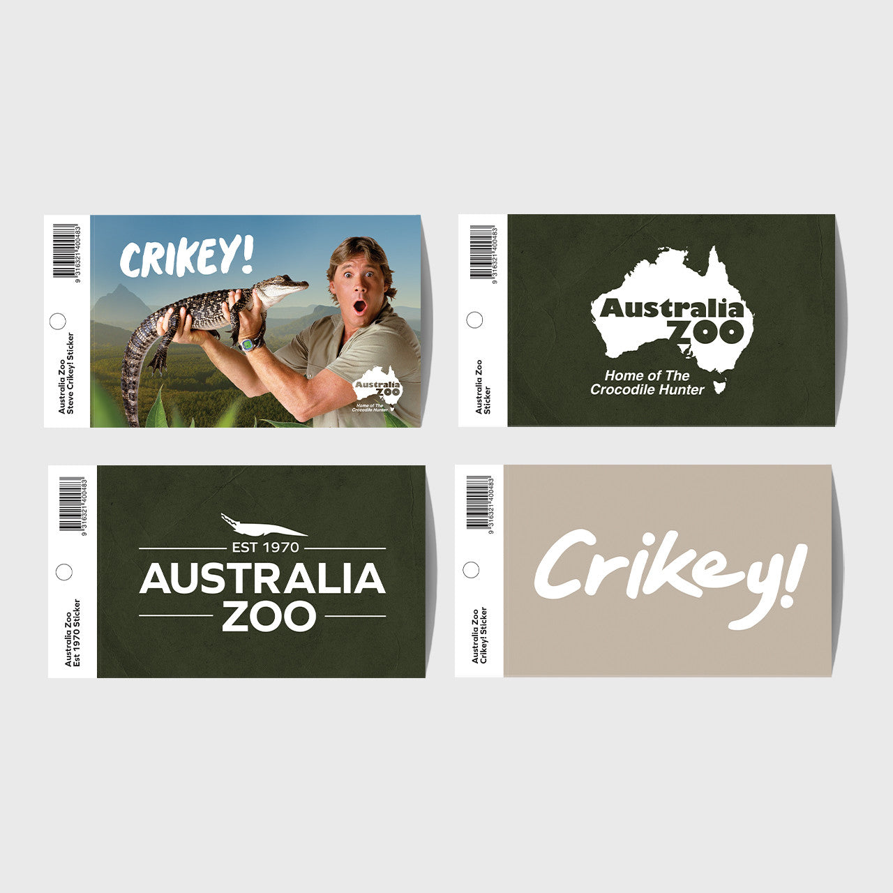 Australia Zoo Rectangle Stickers - Bundle Pack