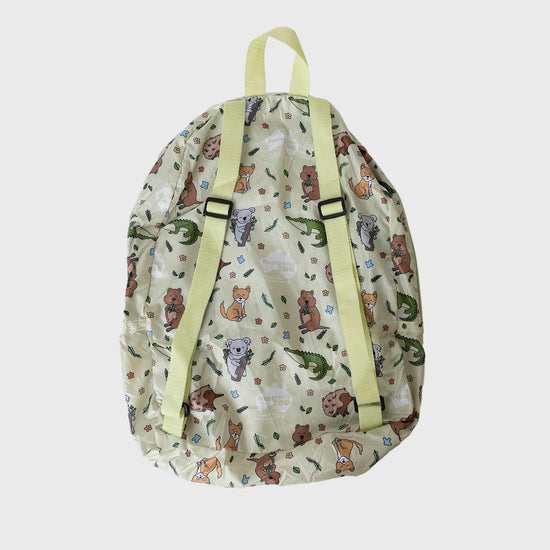 Australian Animals Sage Fold Up Backpack