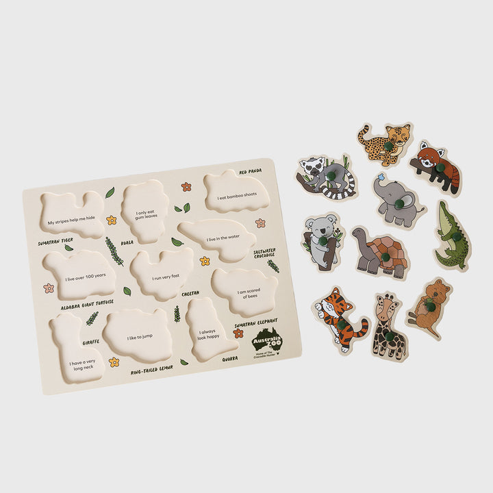 Australia Zoo Animals Wooden Puzzle